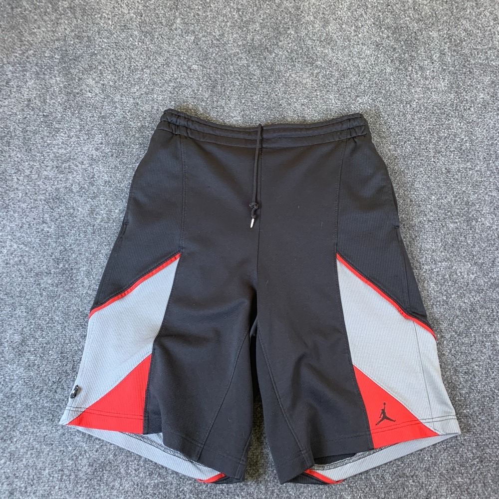 Jordan Basketball Shorts Mens Medium Black Gray Good 517577-015 Dri-FIT Mesh